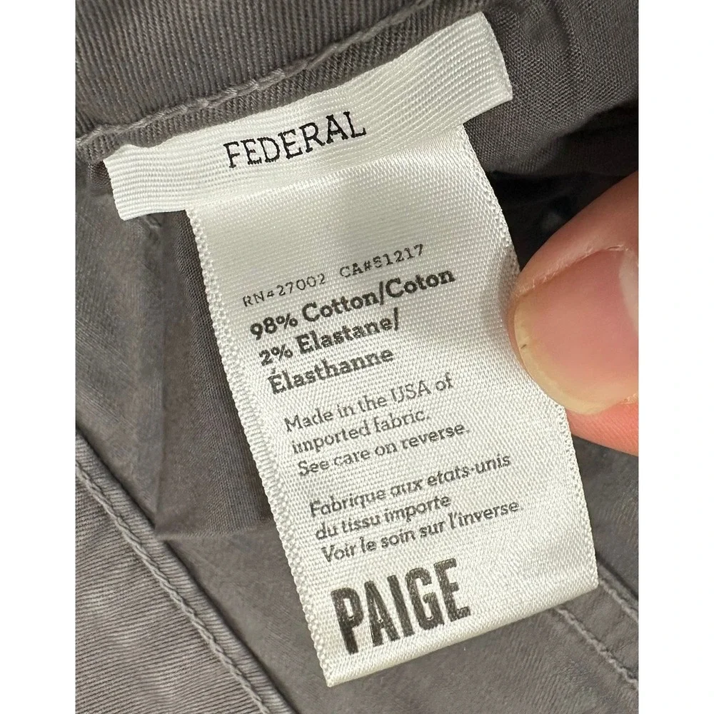 Paige Federal Jeans‎ Mens 29 x 28 Gray Federal Slim Straight Stretch Denim Pants